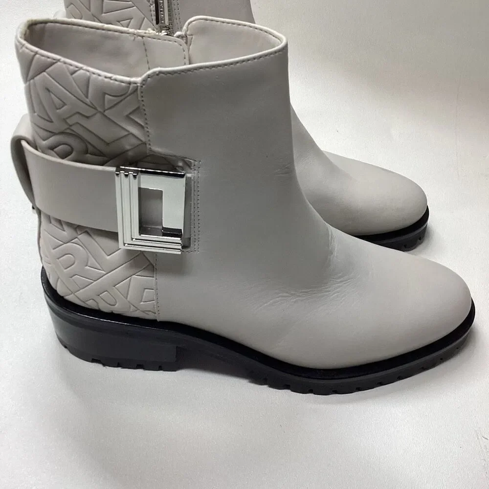 Karl Lagerfeld Paris Vara buckled zip ankle booties‎ size 8.5